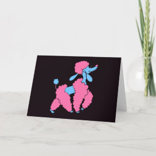 Rosa och blå pudel kort