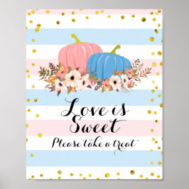 Rosa och blå Pumpkin Kärlek är ett svalt tecken Poster