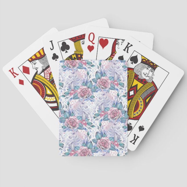 Rosa och blå Ro Mönster Casinokort (Baksidan)