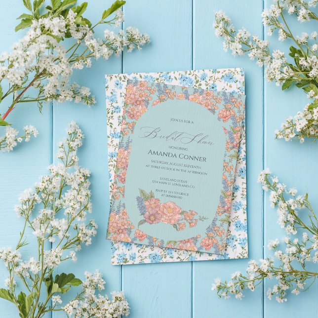 Rosa och blå shabby chic-Möhippan Inbjudningar (Skapare uppladdad)