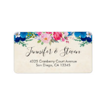 Rosa och blå Söt Flower Gräns