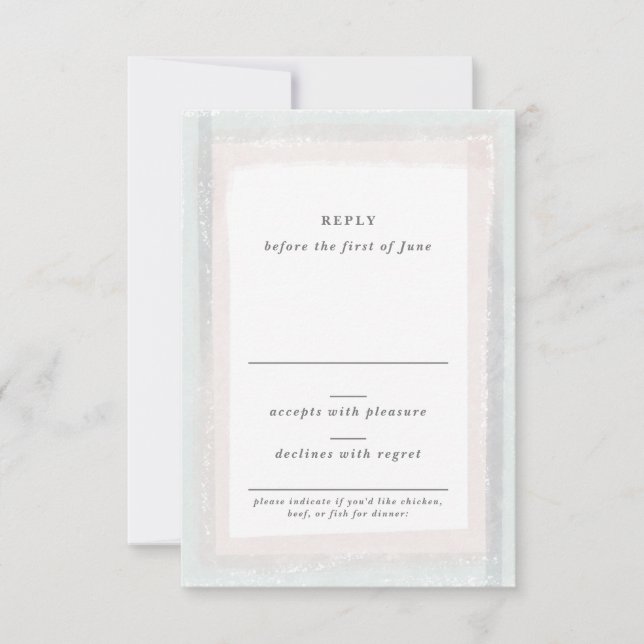 Rosa och blå vattenfärg Bröllop OSA Kort (Framsida)