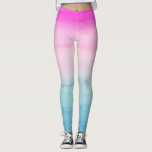 Rosa och blå vattenfärg för Ombre Leggings<br><div class="desc">Unik och giftig vattenfärgsblandning av rosa och blått. Perfekt till sommaren!</div>