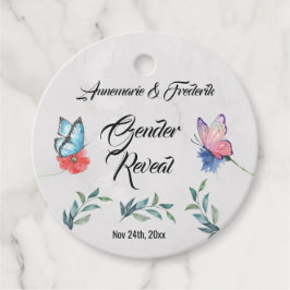 Rosa och blå vattenfärg gåvor etiketter