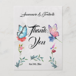 Rosa och blå vattenfärg vykort