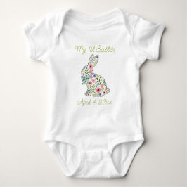 Rosa och Blå Vildblomma Påskkanin T Shirt