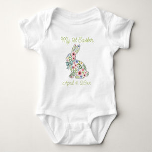 Rosa och Blå Vildblomma Påskkanin T Shirt