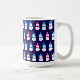 Rosa och Blå Vinter Snömannen Kaffemugg