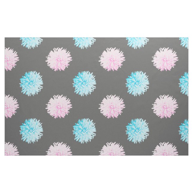 Rosa och Blåa blommor Tyg (Fat Quarter)