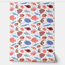 rosa och blåa fiskar mönster