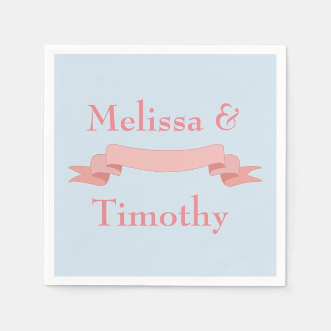 Rosa och blåband pappersservett (Framsidan)