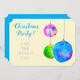 Rosa och blåbubblor i den moderna julen party inbjudningar