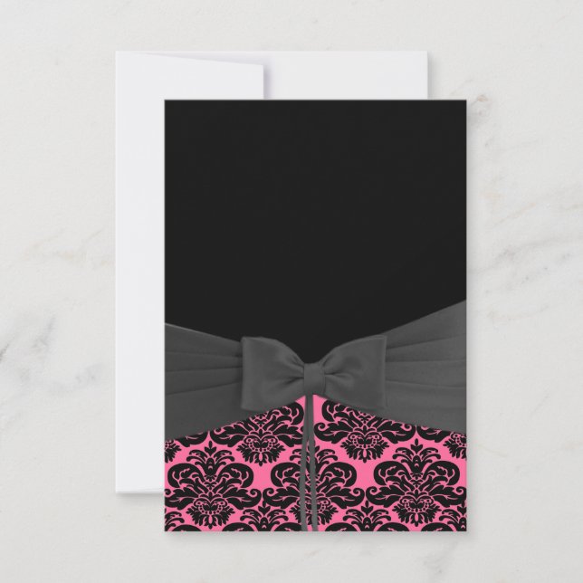 ROSA- och BLACK-DAMASK-inbjudan Inbjudningar (Framsida)