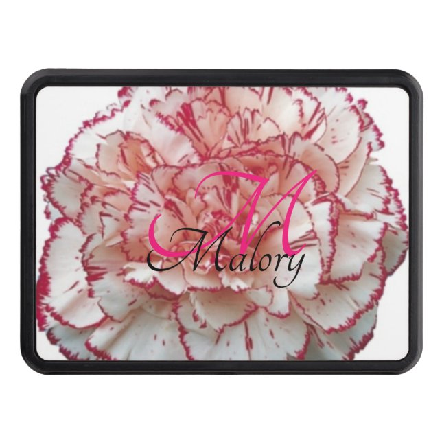 Rosa och bläddringsskydd i monogram- släpvagn dragkroksskydd (Framsidan)