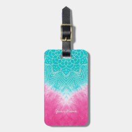 Rosa- och blåfärgningsfärg med Mandala Sway i Stil Bagagebricka