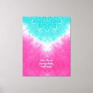 Rosa- och blåfärgningsfärg med Mandala Sway i Stil Canvastryck