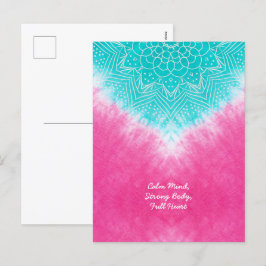 Rosa- och blåfärgningsfärg med Mandala Sway i Stil Helg Vykort