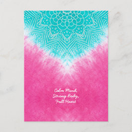 Rosa- och blåfärgningsfärg med Mandala Sway i Stil Vykort