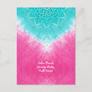 Rosa- och blåfärgningsfärg med Mandala Sway i Stil Vykort