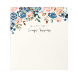 Rosa- och blåfärgsblommor anteckningsblock