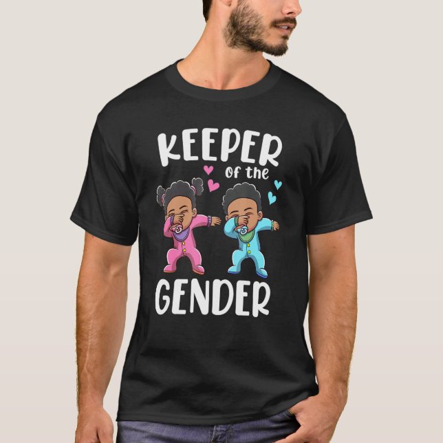 Rosa och blåinnehavare av Genderna i Party T Shirt (Framsida)