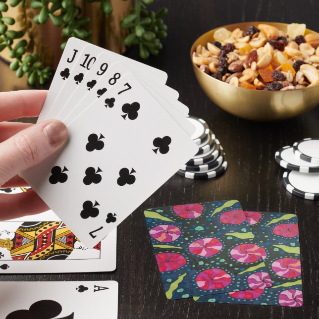 Rosa och blåkosmos casinokort (På plats)