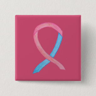 Rosa och blåmedvetenhet Ribbon Anpassningsbar Stif Knapp