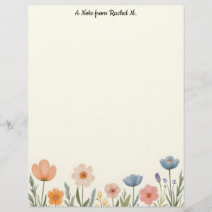 Rosa och blåpastellblommor brevhuvud