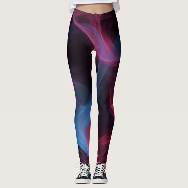 Rosa och blårök leggings (Framsida)