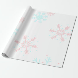 rosa- och blåsnowflake christmas presentpapper