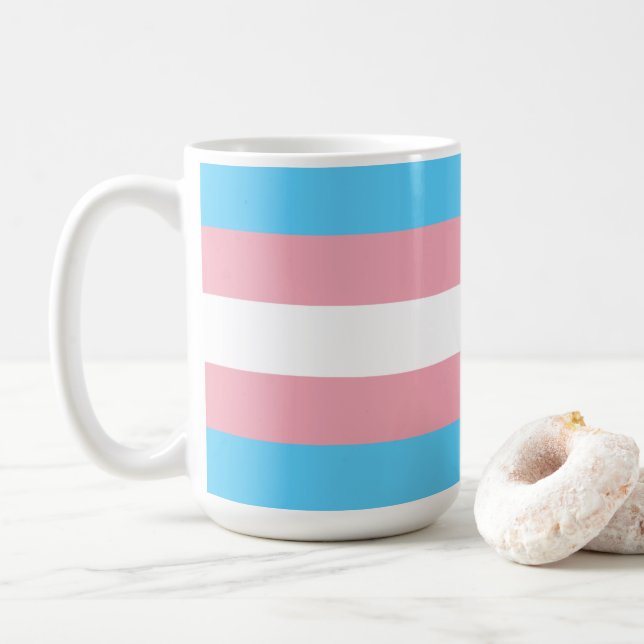 Rosa och blåstrimlad Mugg (Med munk)