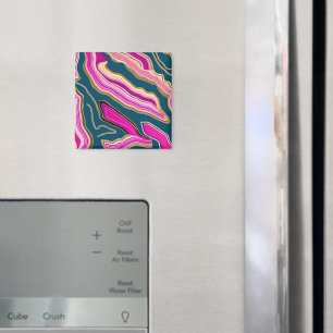 Rosa och blått agate mönster magnet