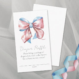 Rosa och blått babyskor Diaper Raffle Tilläggskort