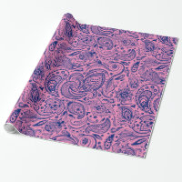 Rosa och blått Blommigt Paisley Mönster Wrapping P