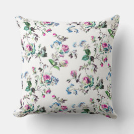 Rosa och blått Blommigt Ro utomhusfyllning Kudde