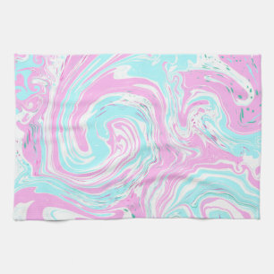 Rosa och blått bomullsbergart, Färg Marble Kökshandduk