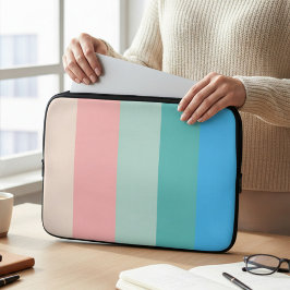 Rosa och Blått Färgbockigt Randigt Laptopfodral Laptop Fodral