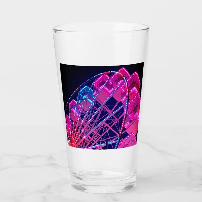 Rosa och blått Ferris-hjul Glaskopp (Framsida)