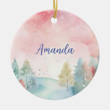 Rosa och blått Frostat träd