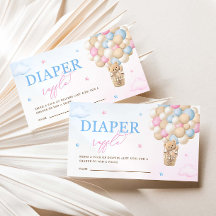 Rosa och blått Gender Diaper Raffle Enclosur