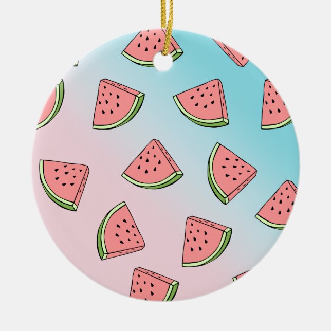 Rosa och blått mönster-pastellisammet julgransprydnad keramik (Framsidan)