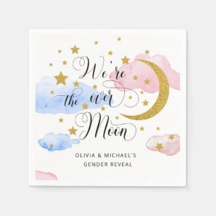 Rosa och blått över Genderna Måne Pappersservett