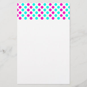 Rosa och blått Polka dots Brevpapper