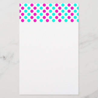 Rosa och blått Polka dots Brevpapper