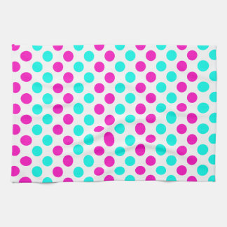 Rosa och blått Polka dots Kökshandduk