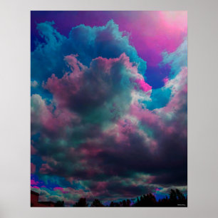 Rosa och blått Poster 16 tum×20 tum