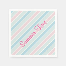 Rosa och blått Rand Pappersservett