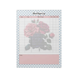 Rosa och blått Ro Blod Sugar Log Anteckningsblock