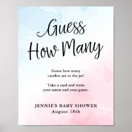 Rosa och blått skript anger hur många Visningar av Poster