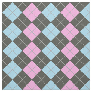 Rosa- och blåttArgyle mönster Tyg